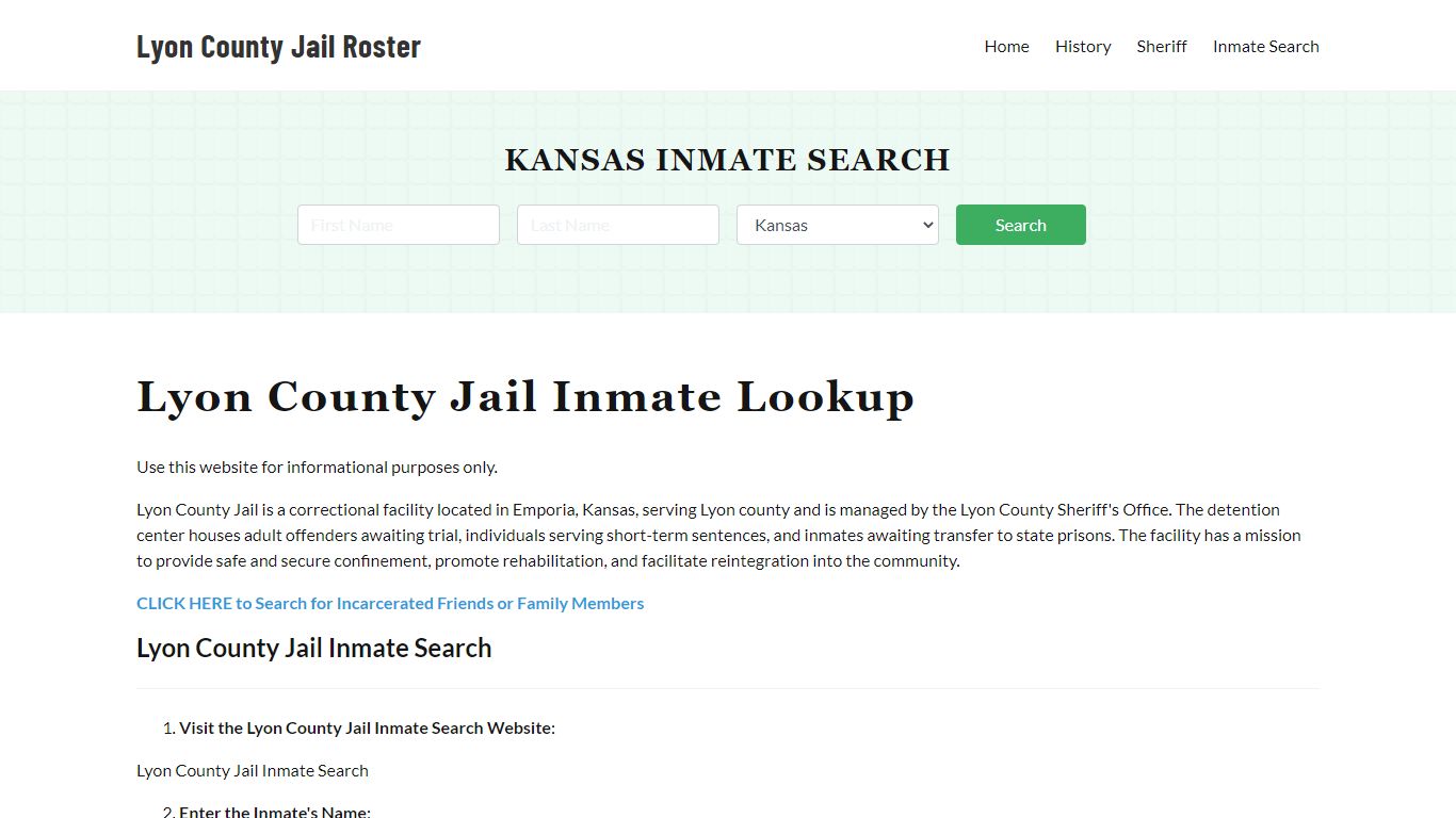 Lyon County Jail Roster Lookup, KS, Inmate Search